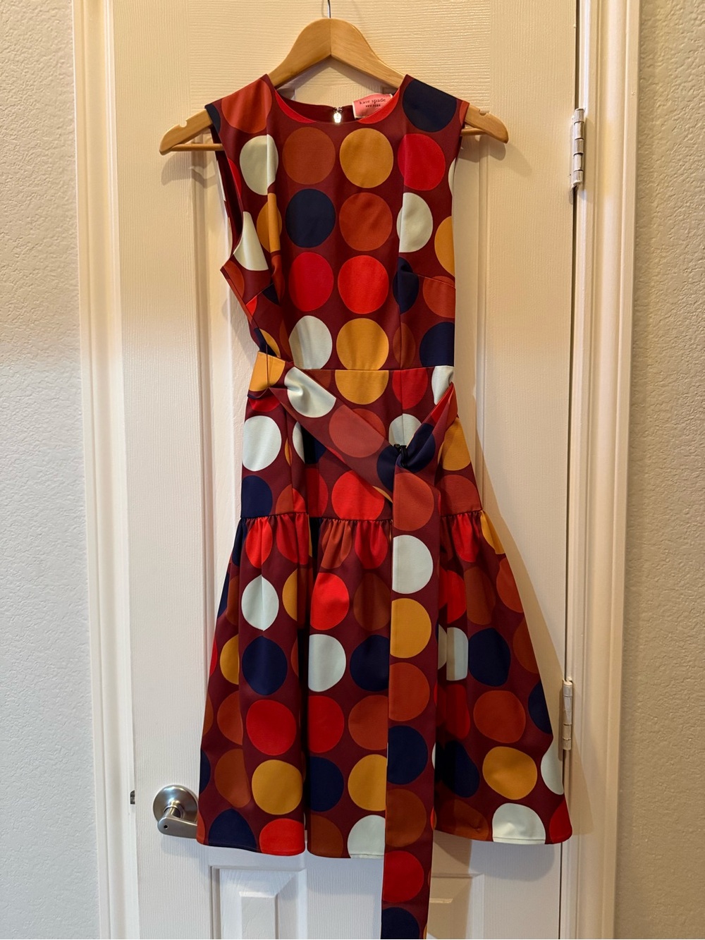kate spade Polka Dot Dress in Burgundy, Mustard & Navy